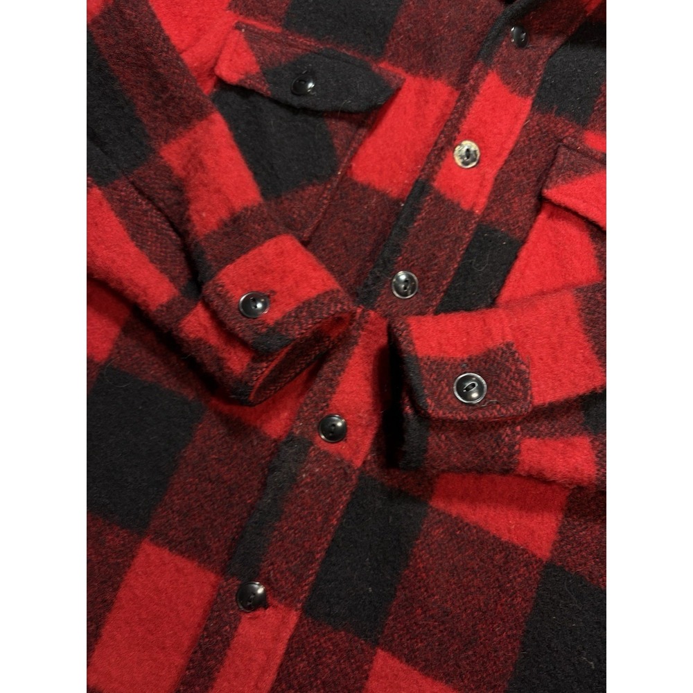 Vintage 70s Abercrombie & Fitch Chippewa Wool Shirt Jacket Buffalo Plaid Men's M - Picture 7 of 16